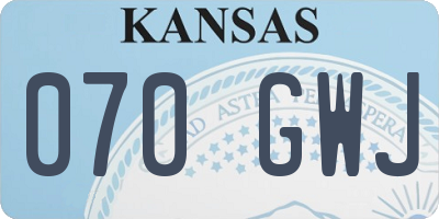 KS license plate 070GWJ