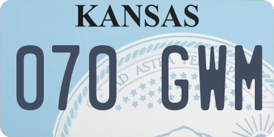 KS license plate 070GWM