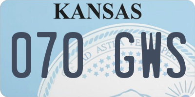 KS license plate 070GWS