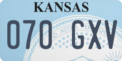 KS license plate 070GXV