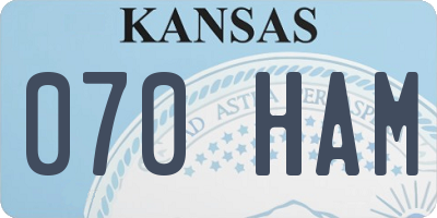 KS license plate 070HAM
