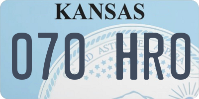 KS license plate 070HRO