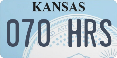 KS license plate 070HRS