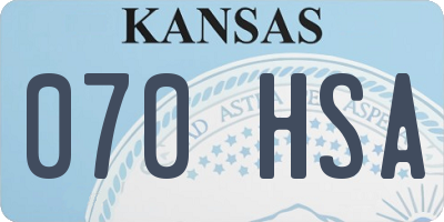 KS license plate 070HSA