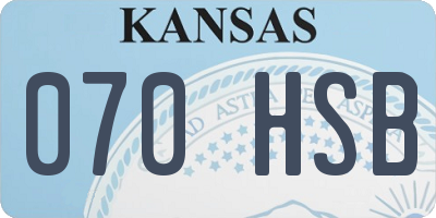 KS license plate 070HSB
