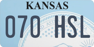 KS license plate 070HSL