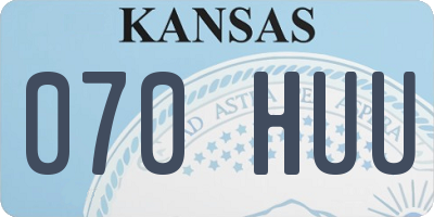 KS license plate 070HUU