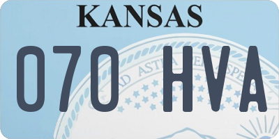 KS license plate 070HVA