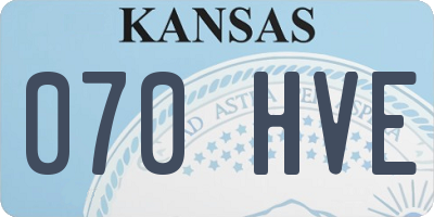 KS license plate 070HVE