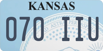 KS license plate 070IIU