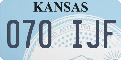 KS license plate 070IJF