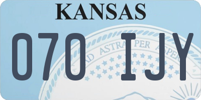 KS license plate 070IJY