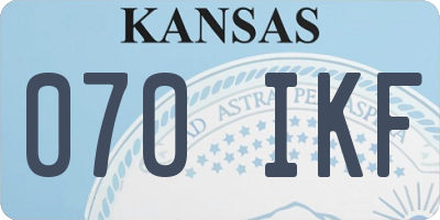 KS license plate 070IKF