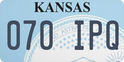 KS license plate 070IPQ