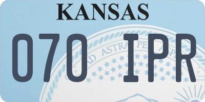 KS license plate 070IPR