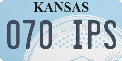 KS license plate 070IPS