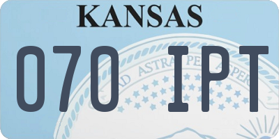 KS license plate 070IPT
