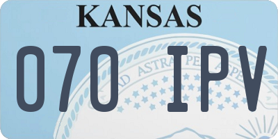 KS license plate 070IPV