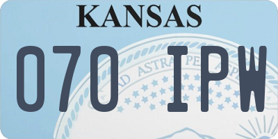 KS license plate 070IPW
