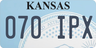 KS license plate 070IPX