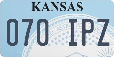 KS license plate 070IPZ