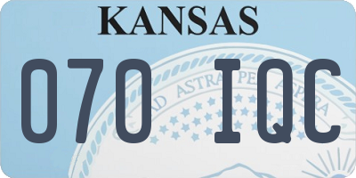 KS license plate 070IQC