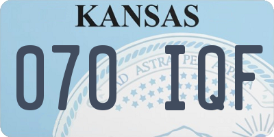KS license plate 070IQF