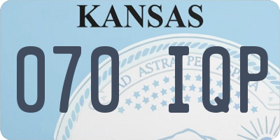 KS license plate 070IQP