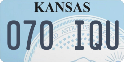 KS license plate 070IQU