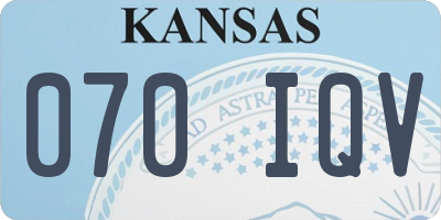 KS license plate 070IQV