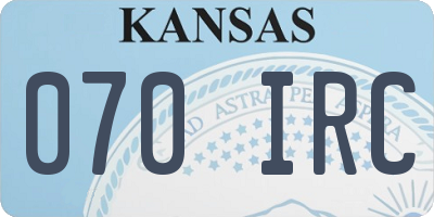KS license plate 070IRC