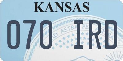 KS license plate 070IRD