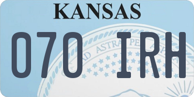 KS license plate 070IRH