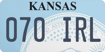 KS license plate 070IRL