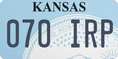KS license plate 070IRP