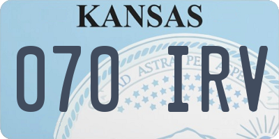 KS license plate 070IRV