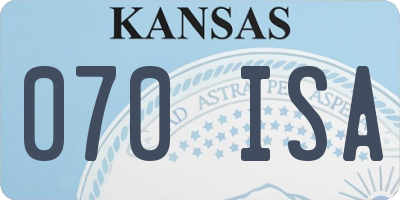 KS license plate 070ISA