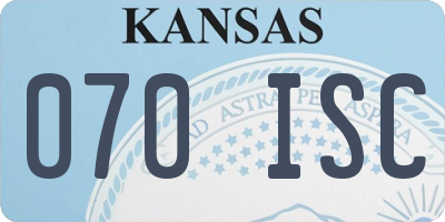 KS license plate 070ISC