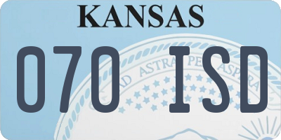 KS license plate 070ISD