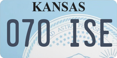 KS license plate 070ISE
