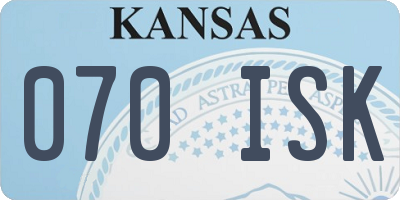 KS license plate 070ISK