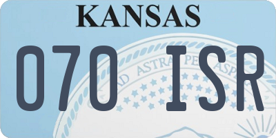 KS license plate 070ISR