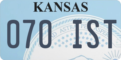 KS license plate 070IST