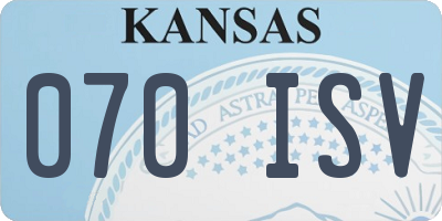 KS license plate 070ISV