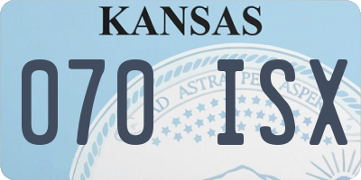 KS license plate 070ISX