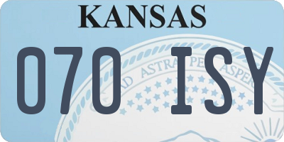 KS license plate 070ISY