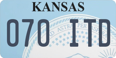 KS license plate 070ITD