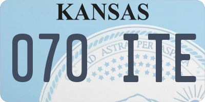 KS license plate 070ITE