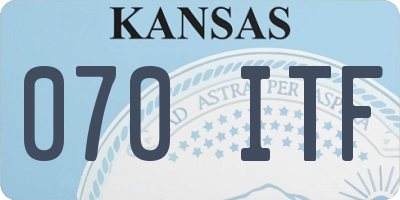KS license plate 070ITF