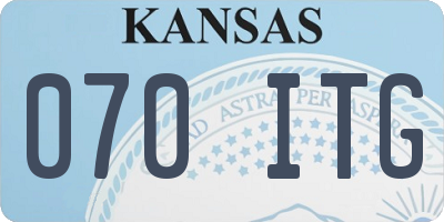 KS license plate 070ITG